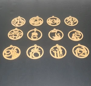 Juego de 12 adornos de madera cortados con láser para doce días de Navidad decoración navideña regalo - Imagen 1 de 14