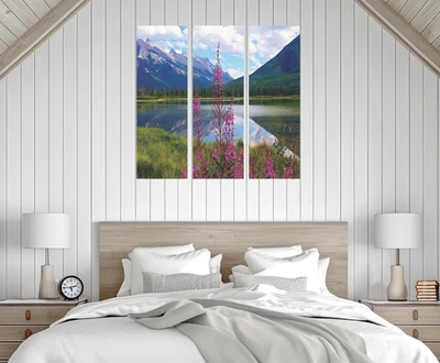 Acrylic Triptych - Mountain Wildflower, Alberta, Canada - Nature Photography - Image 1 of 4