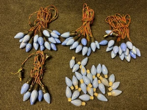 Vintage Blue Swirl Flame Christmas Light 4 Strands 25 Extra Bulbs C9 All Working - Picture 1 of 6