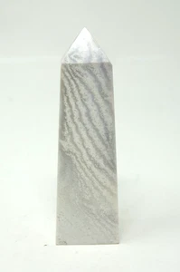 TORRE ÁGATA ENCAJE AZUL Obelisco Raro Calcedonia Mineral Chakra Punto Bruja 230g - Imagen 1 de 8