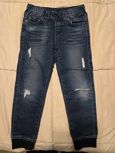 True Religion Jeans Kids Blue Denim Joggers Size 6 - Picture 1 of 4