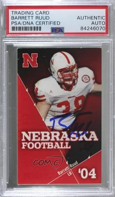 2004 Nebraska Cornhuskers Schedule Cards Barrett Ruud PSA Authentic - Image 1 of 2