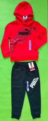 Sudadera con capucha y jogger polar Puma Youth, rojo y negro, talla XS (5/6), 1518579 Foto 1 de 4