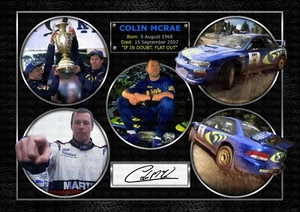 Colin McRae - Rally - A4 Firmado FOTO IMPRESIÓN RECUERDOS - Imagen 1 de 8