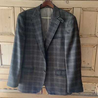Ibiza Windowpane Plaid Sport Coat   Black Brown Blue Cream 42 Regular - Image 1 of 4