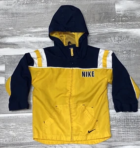 Nike Youth 3T Hooded Windbreaker Polyester jacket blue yellow - Picture 1 of 6