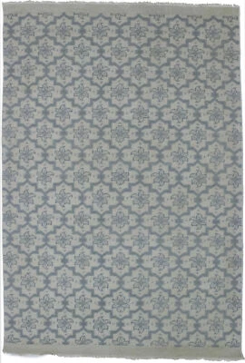 Alfombra de lana hecha a mano de 4x6 pies colores apagados floral moderna decoración de alfombra oriental Foto 1 de 4