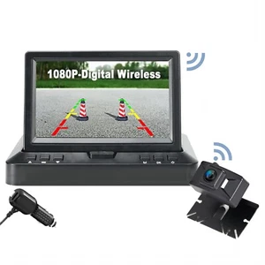 Kit de cámara de reversa de visión trasera monitor digital inalámbrico de 4,3" impermeable - Imagen 1 de 24