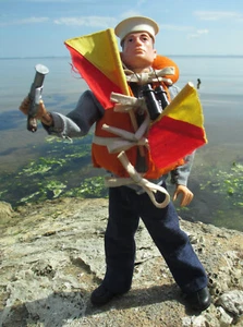 Vintage Gi Joe Sailor Navy Attack w Semaphore Flags, Very Nice One. - Picture 1 of 24