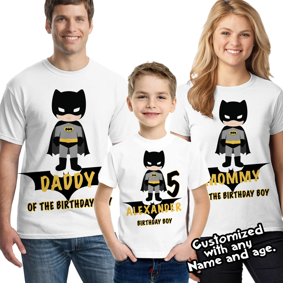 Camisa Cumpleaños Batman, Camisas Cumpleaños Familia Batman, Camisas Fiesta Batman Foto 1 de 3