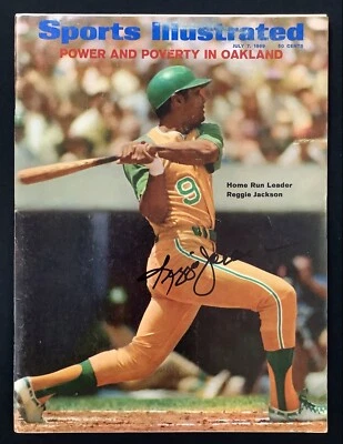 Reggie Jackson Signed Sports Illustrated 7/7/69 No Label 1st Cover Auto HOF JSA - Image 1 of 4