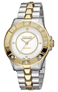 Roberto Cavalli Diamond Bezel White Dial Two Tone Women's Watch RV2L008M0136 SD - Picture 1 of 8
