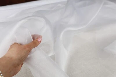 White Crystal Sheer Organza Fabric By the Yard 712 - Image 1 of 4