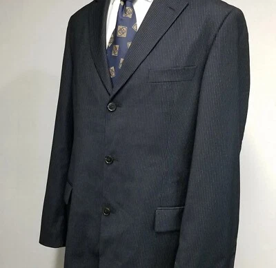Blazer Traje Chaqueta Hugo Boss Saks Fifth Avenue Para Hombre Negro Pin Rayas Talla 42L Foto 1 de 4