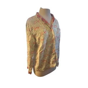 Women M Cath Kidston Button Blouse Shirt Flannel Top Floral Print Cotton Sleep - Picture 1 of 6