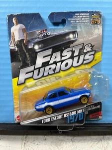 MATTEL FAST & THE FURIOUS 6 1970 FORD ESCORT RS1600 MK1 BLUE & WHITE - Picture 1 of 2