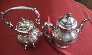 FB Rogers Silver On Copper Tea Pot With Tilting Tea Pot Model 2351 - Picture 1 of 13