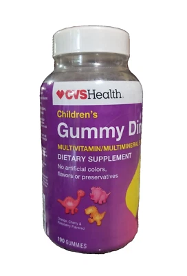 CVS Health 儿童软糖恐龙多种维生素多种矿物质 190 张 - 密封 — 第 1/4 张图片