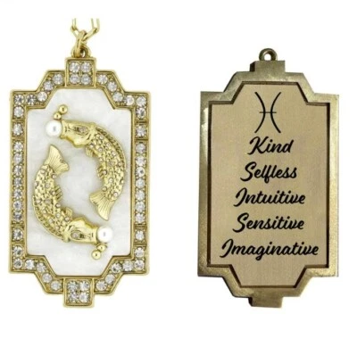 Collar HEIDI DAUS "Signo de los Tiempos" PISCIS Zodiaco Cristal MOP 18"-NUEVO CON ETIQUETAS Foto 1 de 4