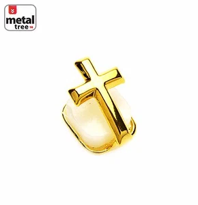 Men's Hip Hop 14K Gold Plated Open Single Cross Grillz Single Teeth SC L01 G - Picture 1 of 4