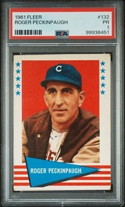 1961 FLEER ROGER PECKINPAUGH #132 PSA 1 - Picture 1 of 2