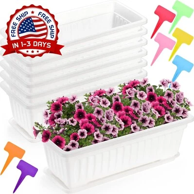 Macetero Para Ventana, Paquete De 7 Cajas De Plastico Para Macetas De Flores... - Image 1 of 4