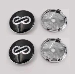 Tapacubos centrales de llantas de aleación negra plateada Enkei de 60 mm 4 piezas - Imagen 1 de 8