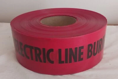 Electric Line Red tape. Empire Level Shieldtec Non-Detectable. 3" x 1000' New. - Image 1 of 4