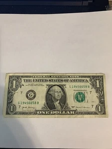 one dollar bill 2017 for birthday 1945 7 can stand for July 1945. - Picture 1 of 2