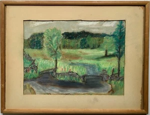 Mid Century Modern 40s/50s Original Expressionist Pastel Drawing Mystery Artist - Picture 1 of 7