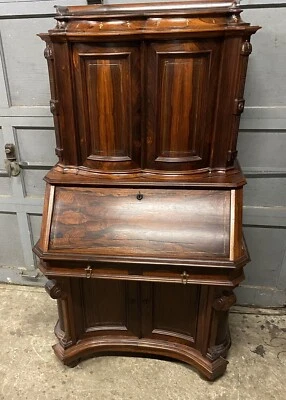 ESCRITORIO MECÁNICO DELANTERO DROP DE PALISANDRO, ATTR. HERTER Foto 1 de 4