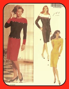 Misses DRESS Pattern by David Warren Sz 6-8-10 Butterick 6704 Vtg 1990 - Picture 1 of 4