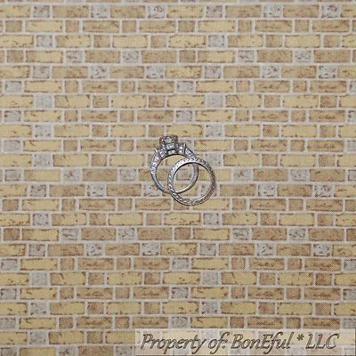 BonEful FABRIC FQ 棉被子 棕色 象牙色 旧砖 石 Calico Earth 天然 — 第 1/4 张图片