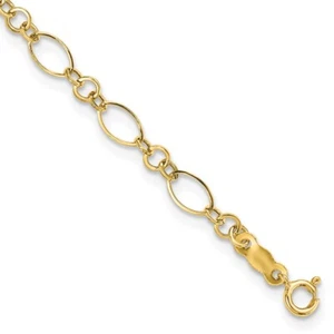 14k Yellow Gold Polished Link Bracelet 7.25" for Women - Picture 1 of 4