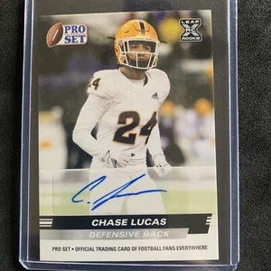 2022 Leaf Pro Set Chase Lucas Blue Autograph Rookie PSA-CL2 Detroit Lions - Picture 1 of 2
