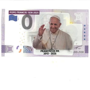 0 € ZERO EURO SOUVENIR BANCONOTA MORTE PAPA FRANCESCO- POPE FRANCIS - Picture 1 of 1