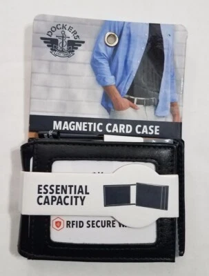 Nuevo Dockers Delgado Estuche Magnético para Tarjetas Billetera RFID Seguro Tarjetas de Crédito Billetera Foto 1 de 2