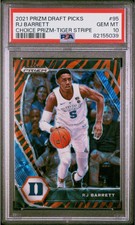2021 Prizm Draft Picks RJ Barrett Choice Tiger Stripe SSP #95 PSA 10