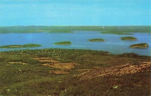 Porcupine Island from Summit of Mt. Cadillac, Mt. Desert, Maine Vintage PC - Picture 1 of 2