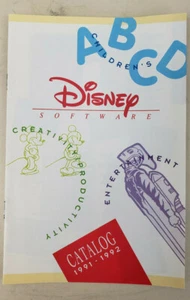 Folleto de catálogo de software informático Disney vintage 1991-1992 publicidad - Imagen 1 de 5