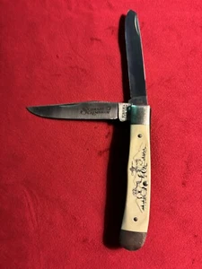 SCHRADE USA 296Y SCRIMSHAW - Picture 1 of 3