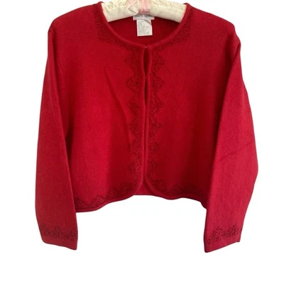 Nuevo Suéter Pierre Cardin Para Mujer Cárdigan Rojo Extra Grande Con Cuentas Nuevo Sin Etiquetas Foto 1 de 4