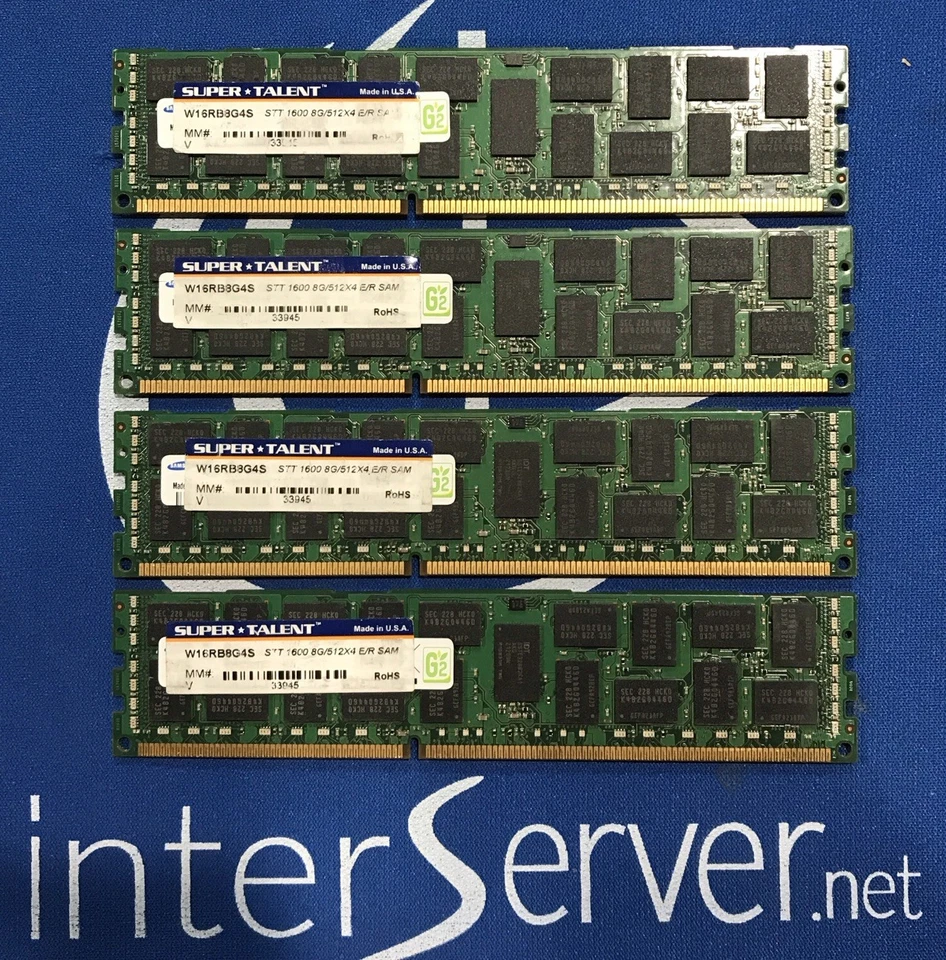 32GB (4X8GB) SUPER TALENT W16RB8G4S STT 1600 8G/512 E/R SAM Server Memory - Image 1 of 1
