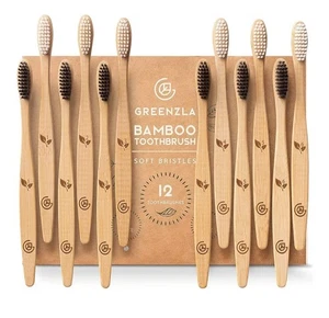 New Best Bamboo Toothbrushes for Adults, Wooden Toothbrush Set with Sturdy Soft - Picture 1 of 3