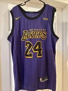 Nike Kobe Bryant Los Angeles Lakers #24 Purple NBA Jersey Dri Fit Size 52 Wish - Picture 1 of 14