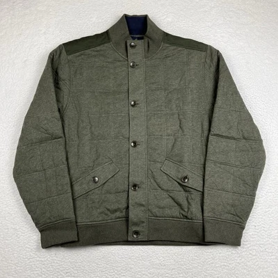 Chaqueta Brooks Brothers Para Hombre XL Verde Acolchada Cremallera Completa Abrigo Foto 1 de 4