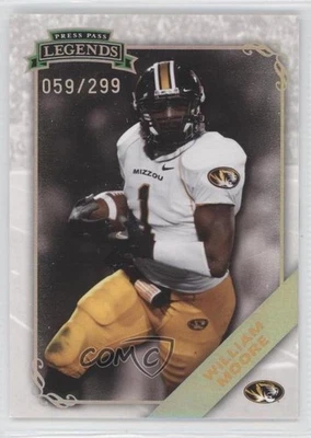 2009 Press Pass Legends Silver Holofoil /299 William Moore #27 Rookie RC - Image 1 of 2