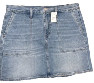 NWT J. Crew Womens Denim Mini Skirt Faded Wash Blue Size 14 Classic A Line - Picture 1 of 9