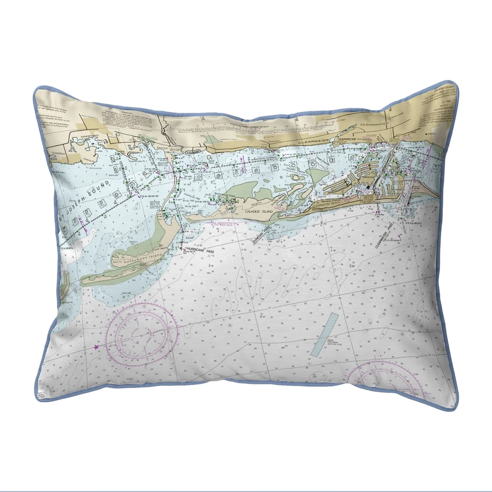 Almohada mapa Clearwater Harbor 16x20 - decoración grande con cable Foto 1 de 1