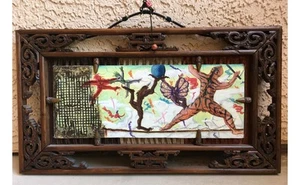 "Cirque Du Soleil", von Tazz Original Mischtechnik Gemälde gerahmt 24,5" x 13,5" - Bild 1 von 10